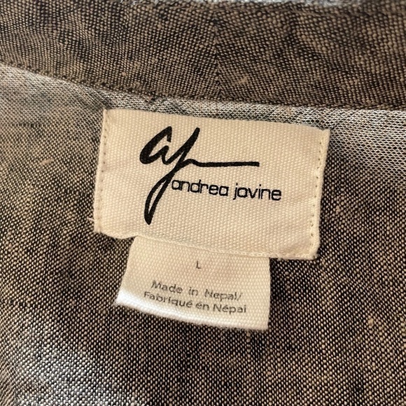 Andrea Jovine 100% Linen Blazer Jacket Gray/Brown Size Large - Picture 7 of 11